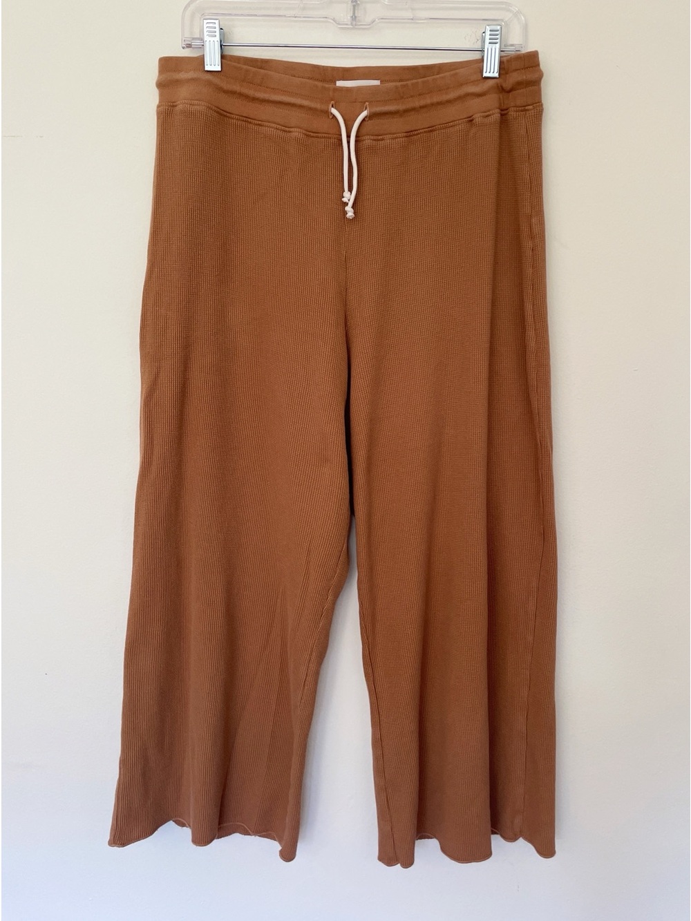 Mate the Label Wide Leg Sweat Pants Organic Cotton Waffle Knit Large Pull On L